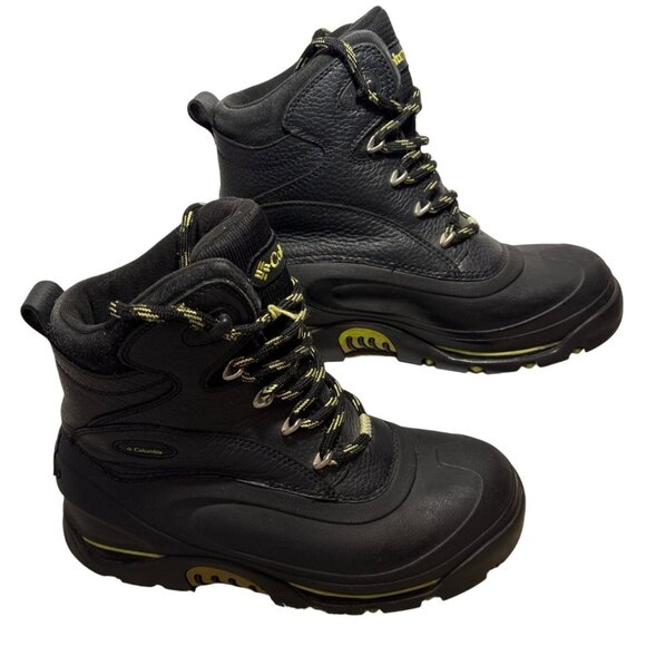 Columbia Winter Boots Mens Bugaboot II Waterproof Insulated 9.5 Black Yellow - Picture 1 of 13
